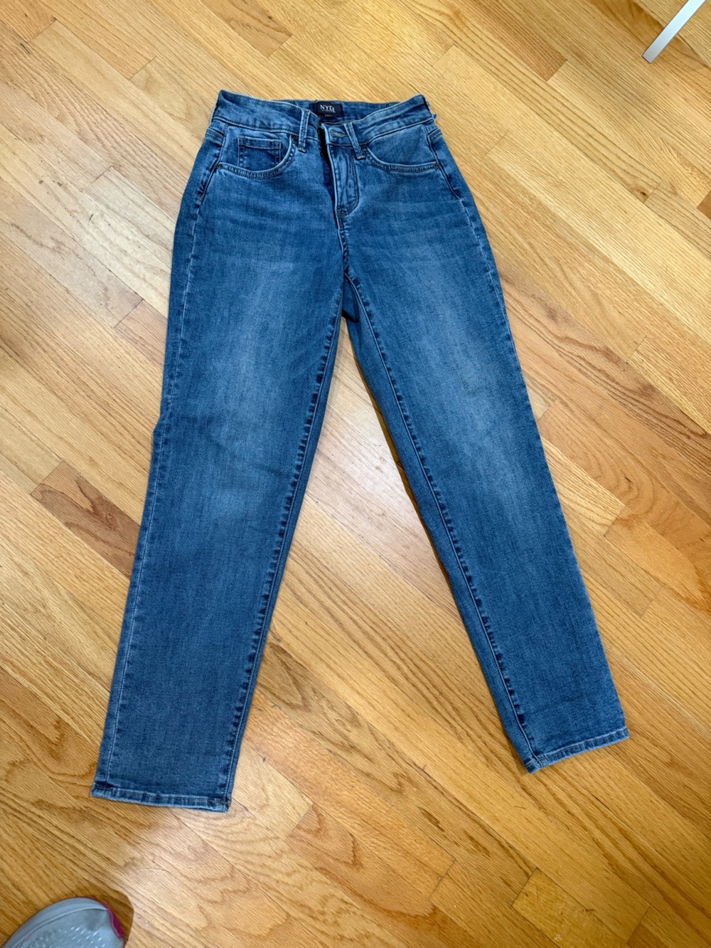 NYDJ Mid Wash Skinny Jeans in Blue Margot Girlfriend